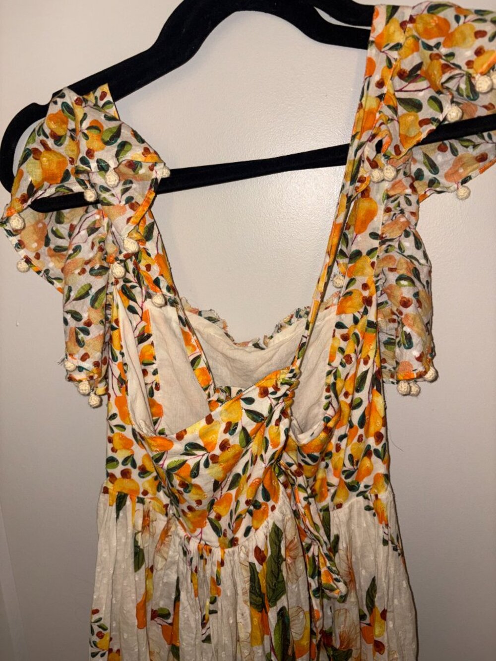 Farm Rio Off White Cashew Crossed Back Maxi Dress - Size M - Picture 3 of 6